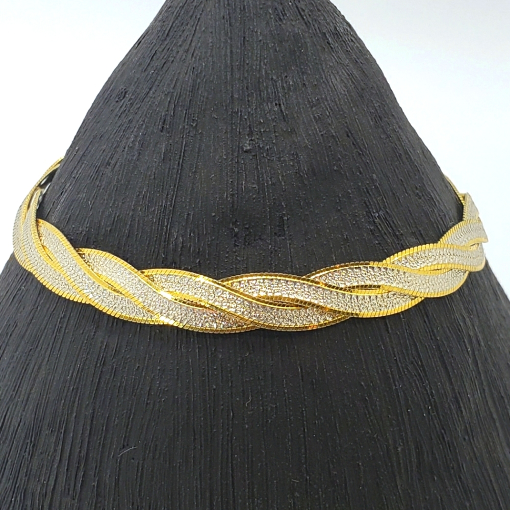 Italian Sterling Silver & Gold Tone Tennis Bracelet